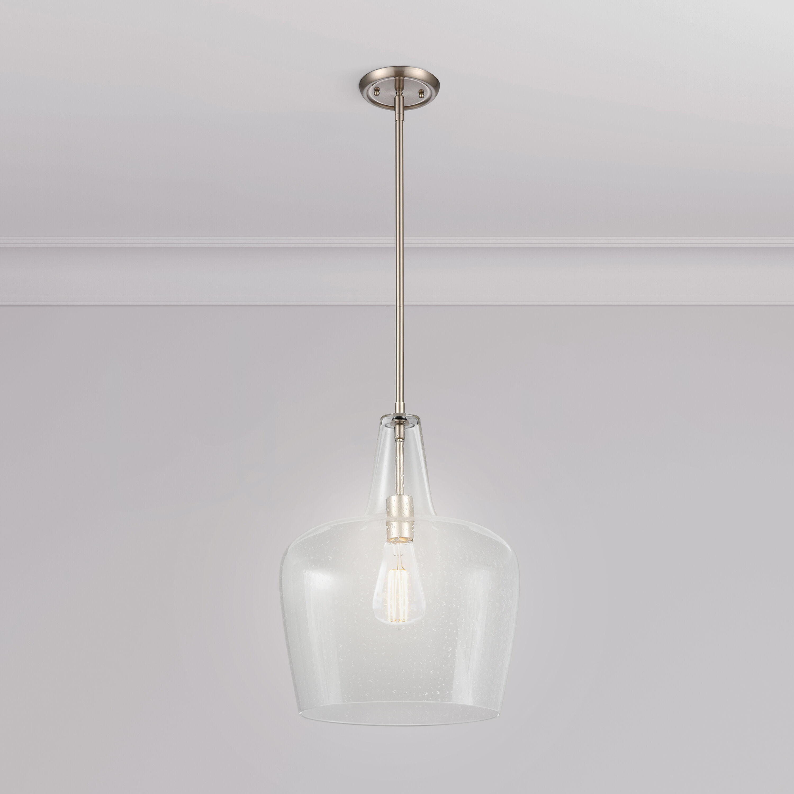 Puckette 1 Light 13.75 inch Brushed Nickel Pendant Ceiling Light